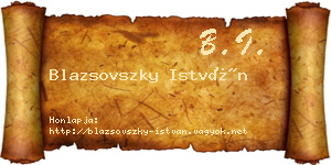 Blazsovszky István névjegykártya